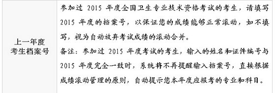 2016年衛(wèi)生專業(yè)技術(shù)資格考試填表說明