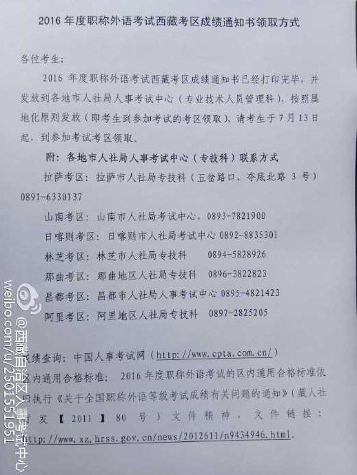 ����2016���QӢ�Z�ϸ��C���I(l��ng)ȡ֪ͨ