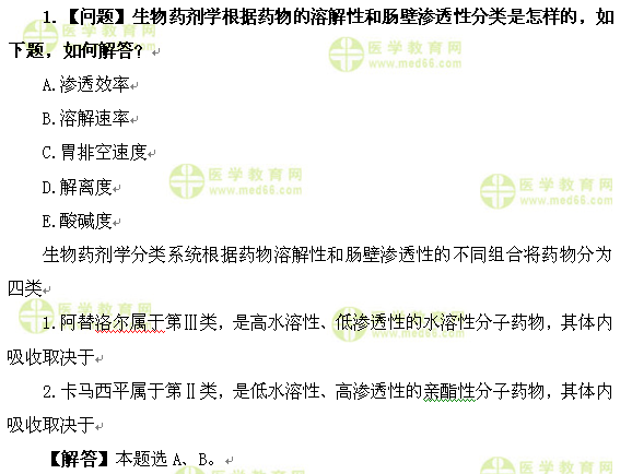 醫(yī)學教育網執(zhí)業(yè)西藥師:《答疑周刊》2016年第34期