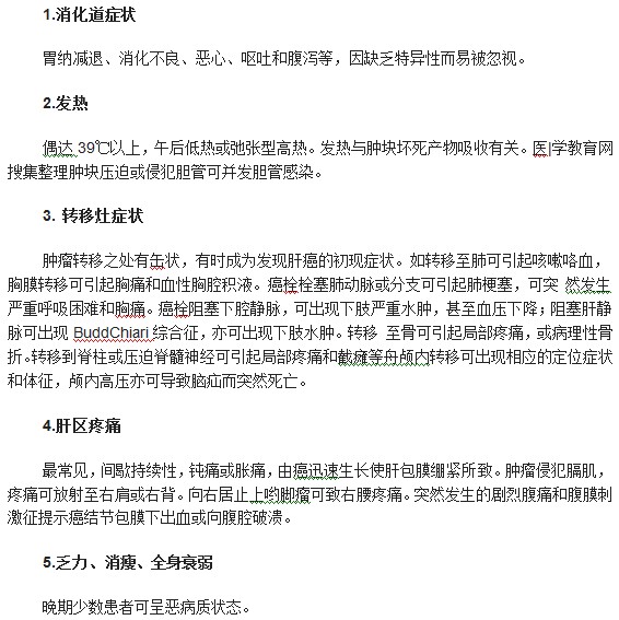 通過哪些癥狀可以判斷出患有肝癌？