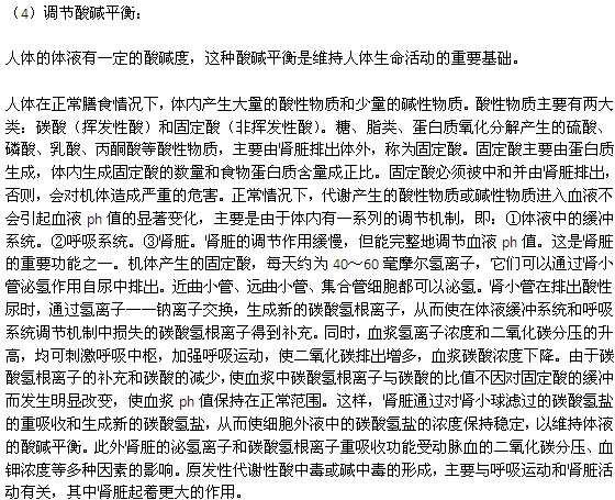 人體腎臟主要有哪些功能？