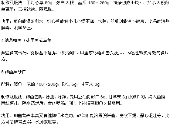 小兒腎炎的飲食療法