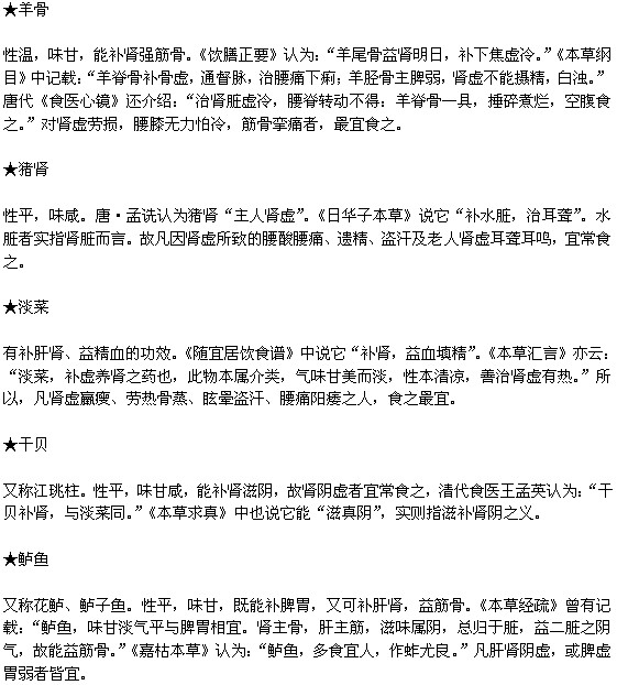 哪些食物有助于補腎養(yǎng)腎？