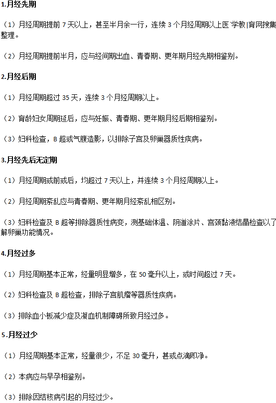 月經(jīng)不調(diào)容易與哪些其他月經(jīng)病相混淆？