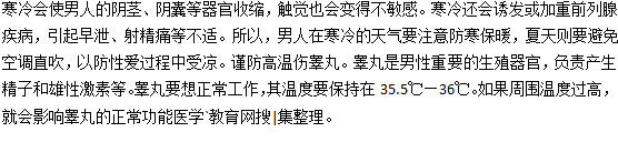 空調(diào)冷風直吹可能導致睪丸炎