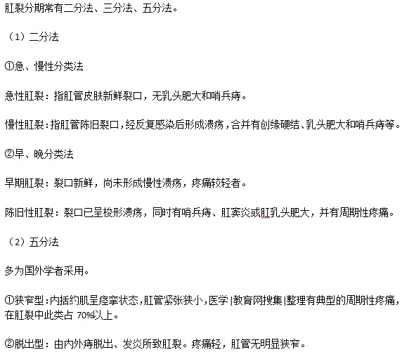 肛裂分幾個(gè)時(shí)期？如何分期？
