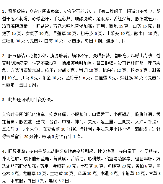 陰道痙攣的4大中醫(yī)療法分別是什么？