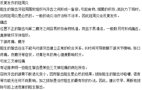 智齒的相關(guān)危害有什么？