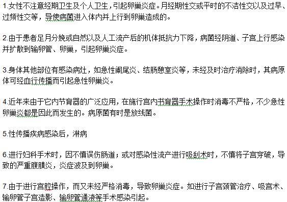 七種導致女性患上了卵巢炎的病因和病理