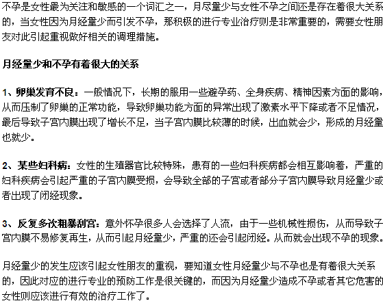 月經量少
