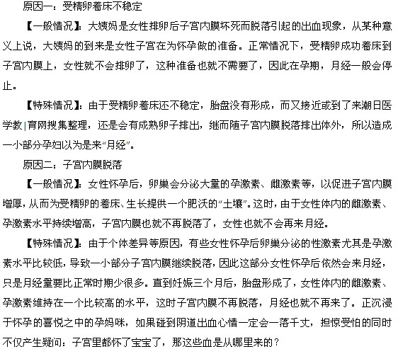 懷孕了來月經(jīng)的兩大原因是什么？