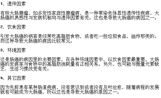 誘發(fā)腸癌有哪些常見病因？