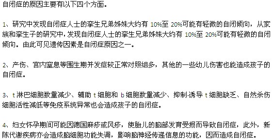 導(dǎo)致自閉癥的原因有哪些？