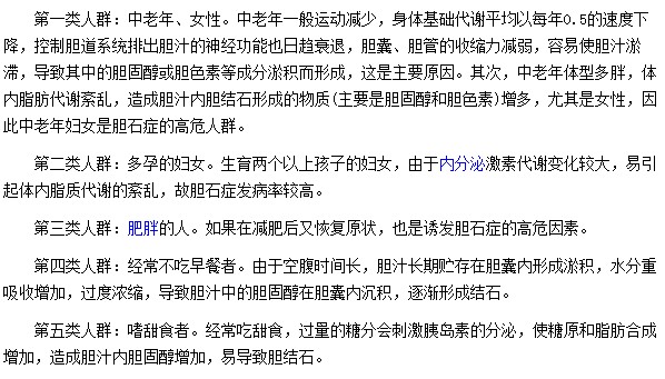 對于容易患有膽結(jié)石的人群你們知道多少？