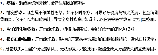 成人齲齒容易造成哪些危害？