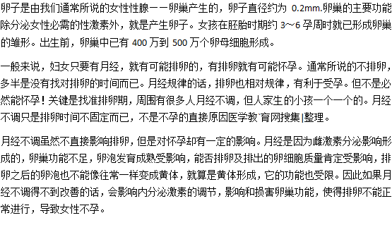 月經(jīng)不調(diào)會(huì)不會(huì)影響排卵？