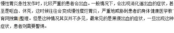 慢性胃炎有可能導致出血