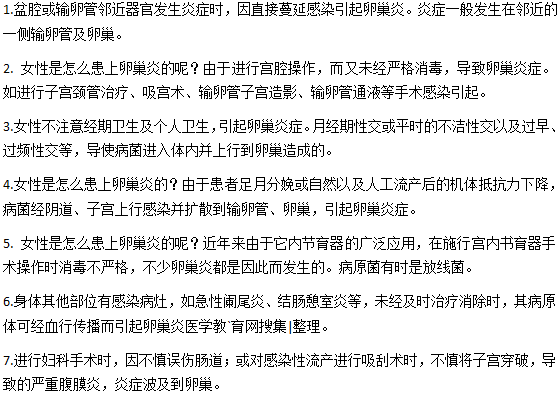 女人是怎么患上卵巢炎的？