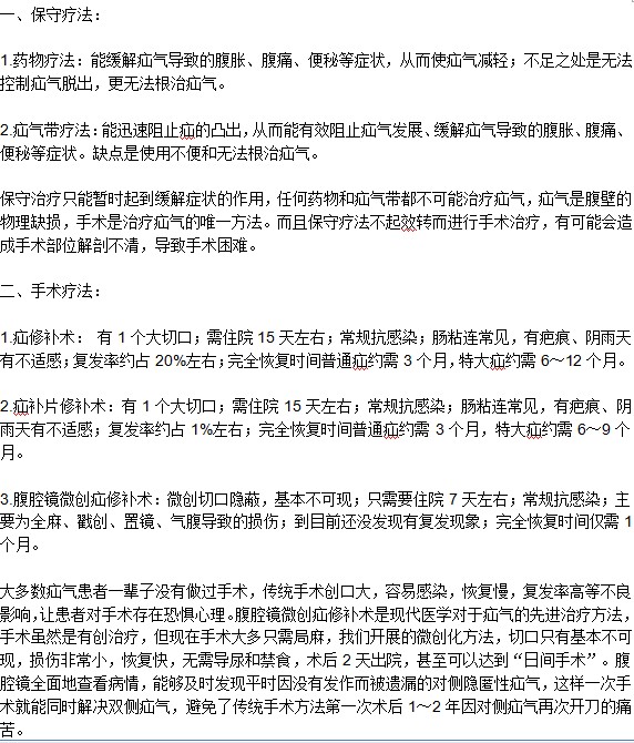 治療疝氣的保守療法與手術(shù)療法的區(qū)別