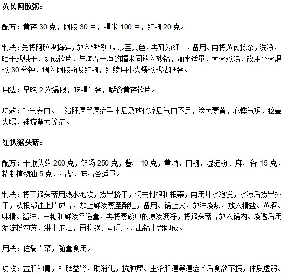 針對肝癌術(shù)后患者有哪些食療調(diào)養(yǎng)偏方？