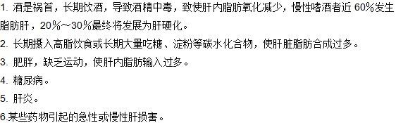 產(chǎn)生脂肪肝的六大原因有哪些？