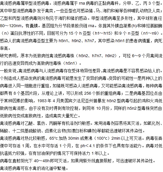 這些與禽流感病毒的相關(guān)知識你知道嗎？