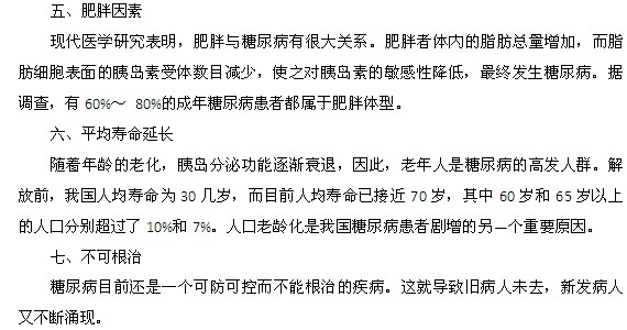 導致糖尿病流行的七大因素都是什么