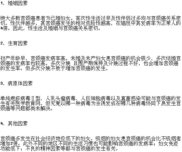 宮頸癌發(fā)病的主要原因有哪些？