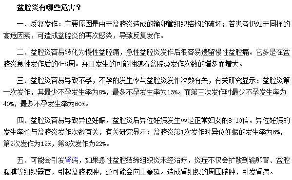 盆腔炎對女性的危害到底有多大