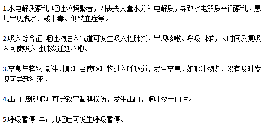 新生兒嘔吐會并發(fā)哪些嚴重病癥？