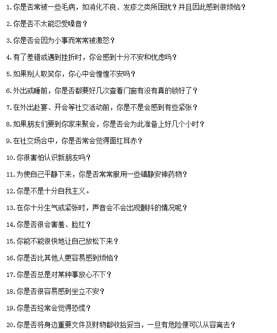 如何自我檢測(cè)焦慮癥？