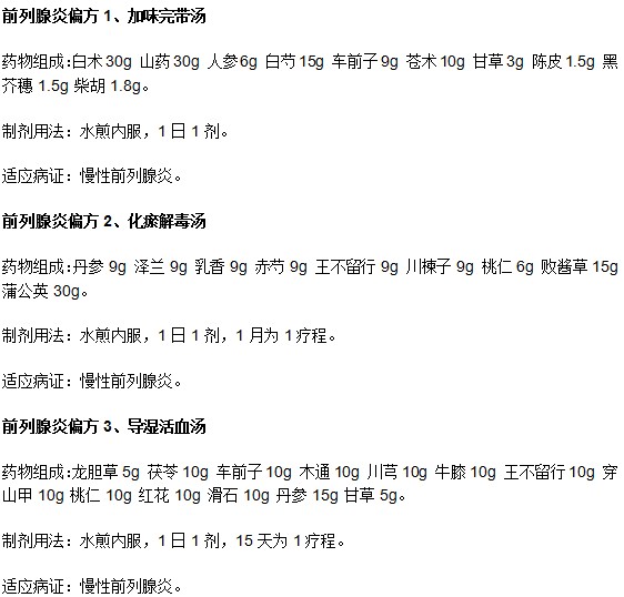 治療前列腺炎的偏方有哪些？