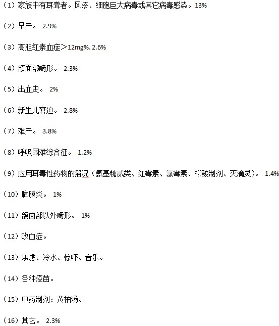 致聾因素都有什么大概比例是什么？