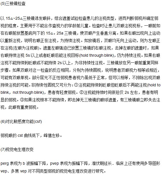 弱視的七種臨床檢查