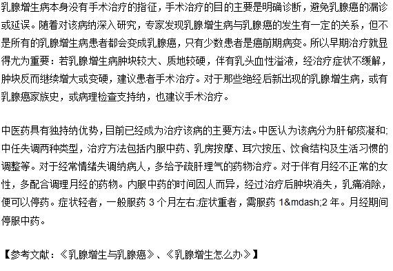 乳腺增生的治療方法分析