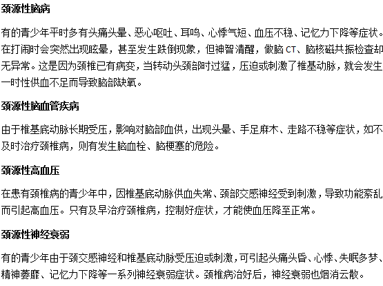 與頸椎病有關的四種頸源性疾病