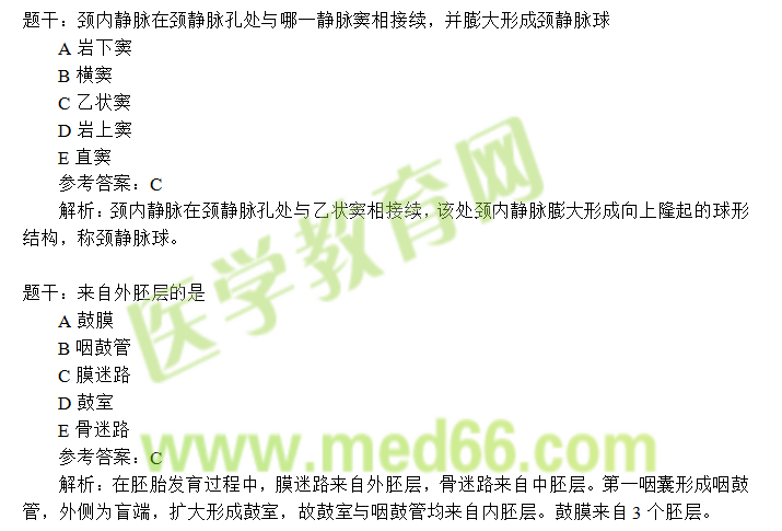 耳鼻咽喉科習(xí)題