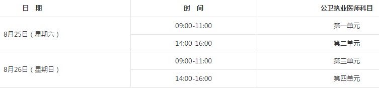 2018年公衛(wèi)執(zhí)業(yè)醫(yī)師考試時間是什么時候？