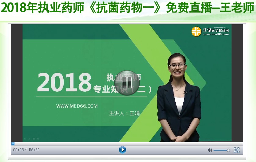 執(zhí)業(yè)藥師《抗菌藥物》知識(shí)點(diǎn)--視頻動(dòng)畫幫忙記得更牢固！