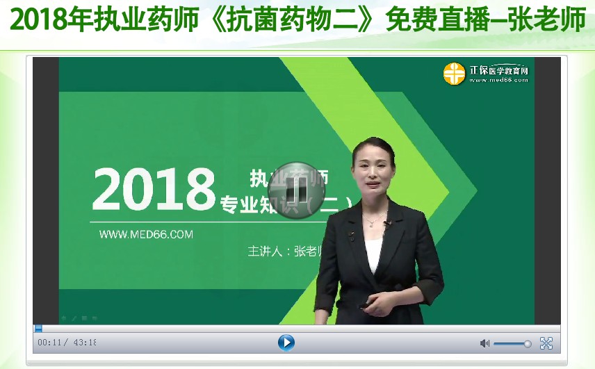 執(zhí)業(yè)藥師《抗菌藥物》知識(shí)點(diǎn)--視頻動(dòng)畫幫忙記得更牢固！