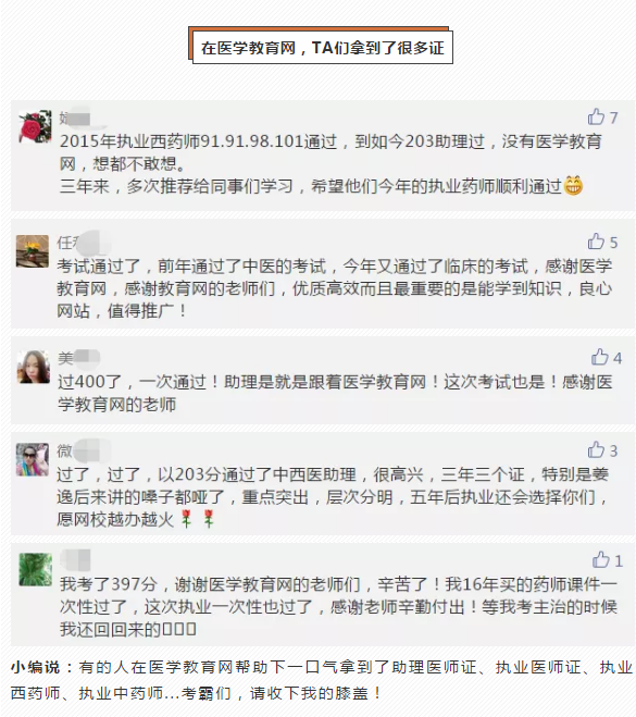 僅復習一個月就一次性通過臨床執(zhí)業(yè)醫(yī)師考試！請收下我的膝蓋！