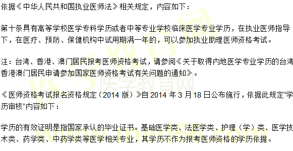 臨床執(zhí)業(yè)助理醫(yī)師報(bào)名條件