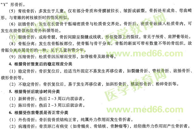 中醫(yī)專長醫(yī)師資格考點：骨折的分類