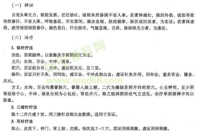 中醫(yī)專長(zhǎng)醫(yī)師資格考試資料常見(jiàn)急癥—暈厥