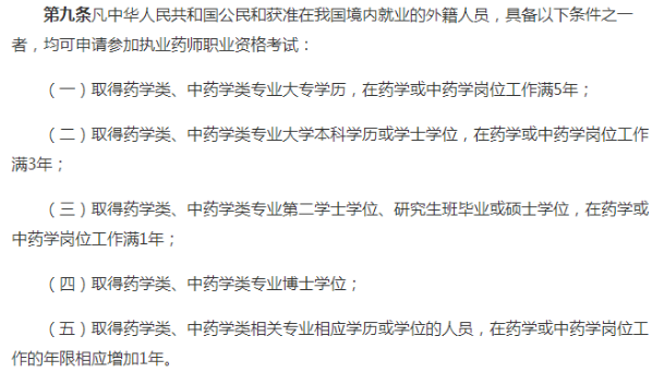 執(zhí)業(yè)藥師報(bào)考條件：藥學(xué)或中藥學(xué)相關(guān)專業(yè)考生工作年限增加一年！