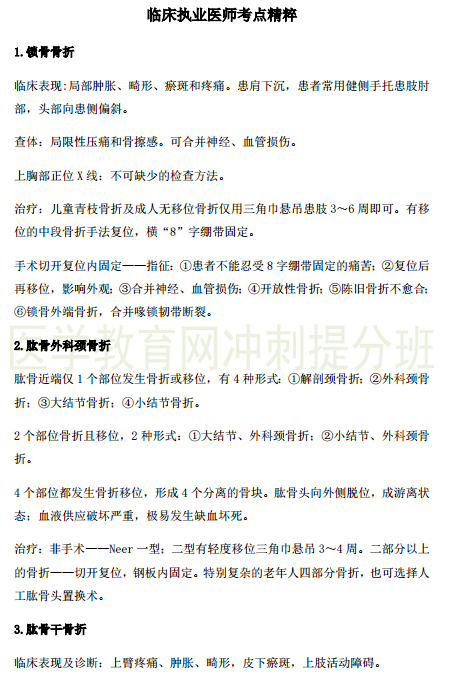 臨床執(zhí)業(yè)醫(yī)師考點精粹-運動系統(tǒng)6大?？贾R點串講！