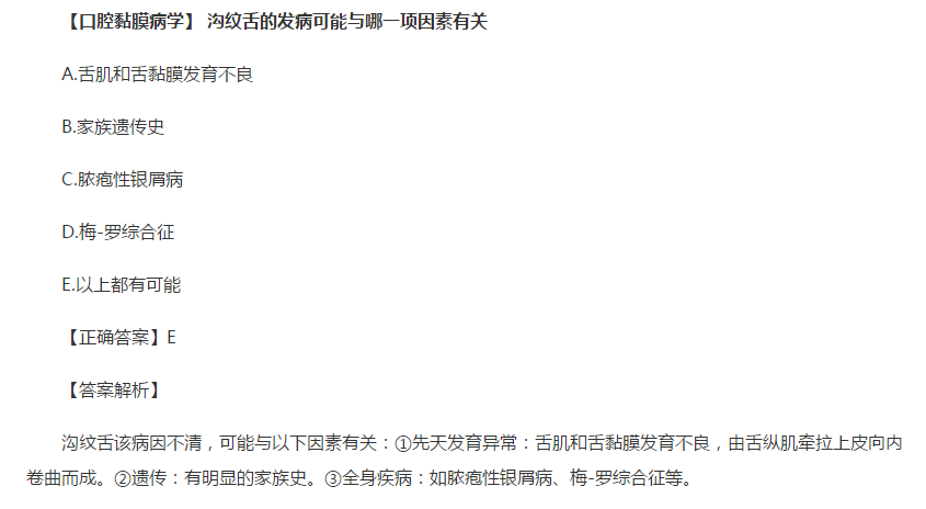 溝紋舌的發(fā)病因素