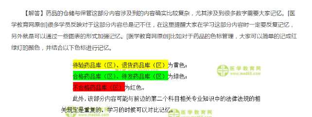 藥品的倉(cāng)儲(chǔ)與保管