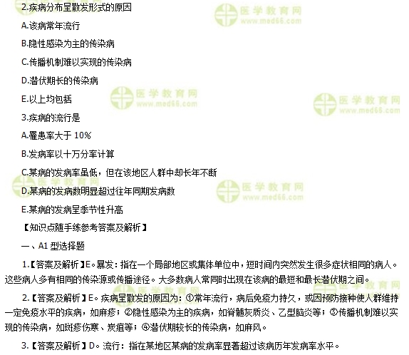 公衛(wèi)助理醫(yī)師考點(diǎn)習(xí)題：疾病的流行強(qiáng)度