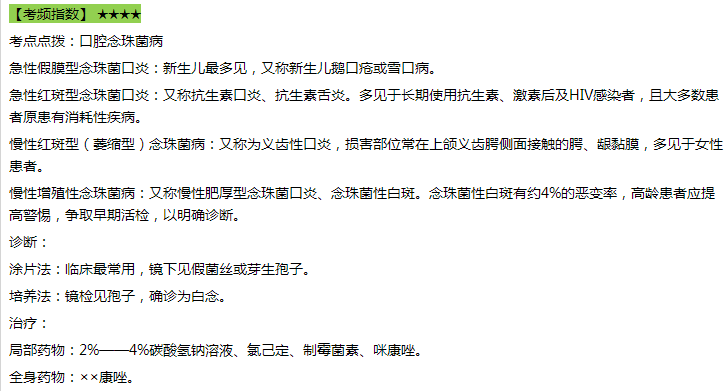 口腔念珠病 口腔念珠病